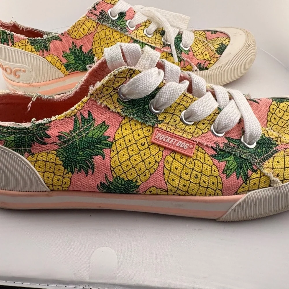 Rocket Dog Pineapple Print Slip On Sneakers - Women's Size 8.5 - Canvas - Picture 5 of 10